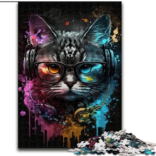 Puzzle 1000 Teile für Erwachsene, Kopfhörer, Katze, Holzpuzzle, Größe 50x75cm, DIY-Dekoration, Gehirn-Herausforderung, für Erwachsene, Familie Puzzle 1000 Teile für Erwachsene, Kopfhörer, Katze, Holzpuzzle, Größe 50x75cm, DIY-Dekoration, Gehirn-Herausforderung, für Erwachsene, Familie von ZKYUBEK