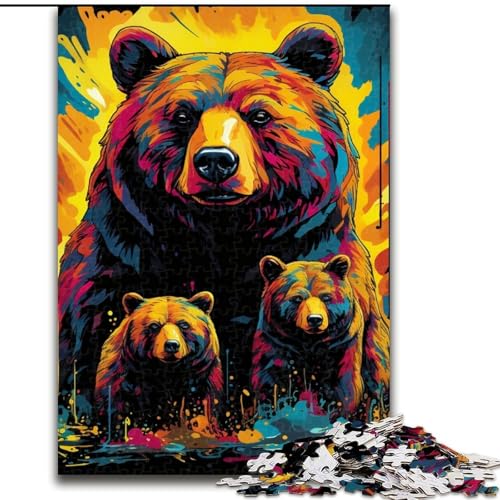 Puzzle 1000 Teile für Erwachsene, Kunst, Tier, Bär, Holzpuzzle, Größe 50x75cm, anspruchsvolles Denkspiel – entspannendes Spielzeug für Teenager Puzzle 1000 Teile für Erwachsene, Kunst, Tier, Bär, Holzpuzzle, Größe 50x75cm, anspruchsvolles Denkspiel – entspannendes Spielzeug für Teenager von ZKYUBEK