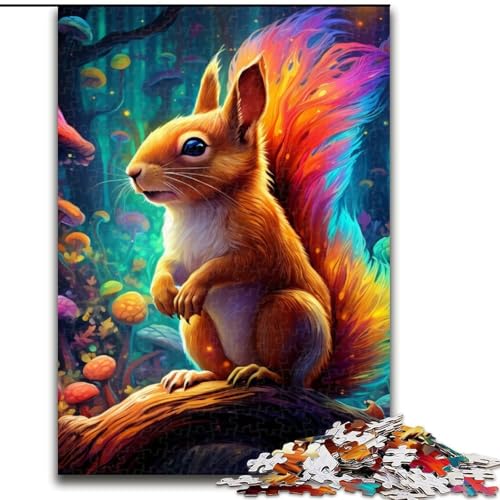 Puzzle 1000 Teile für Erwachsene, Kunst, süßes Eichhörnchen, Holzpuzzle, Größe 50x75cm, anspruchsvolles Denkspiel – entspannendes Spielzeug für Teenager Puzzle 1000 Teile für Erwachsene, Kunst, süßes Eichhörnchen, Holzpuzzle, Größe 50x75cm, anspruchsvolles Denkspiel – entspannendes Spielzeug für Teenager von ZKYUBEK