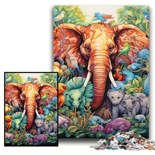 Puzzle 1000 Teile für Erwachsene, Kunst-Elefanten-Puzzles für Erwachsene, 26x38cm, Weihnachten, Halloween, Ostern, Neujahr Puzzle 1000 Teile für Erwachsene, Kunst-Elefanten-Puzzles für Erwachsene, 26x38cm, Weihnachten, Halloween, Ostern, Neujahr von ZKYUBEK