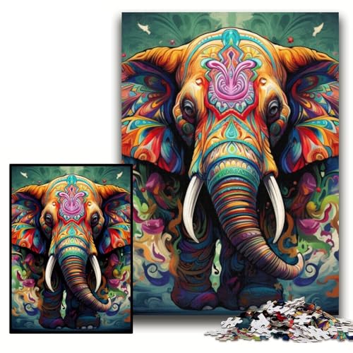 Puzzle 1000 Teile für Erwachsene, Kunst-Elefanten-Puzzles für Erwachsene, 26x38cm, perfekt für Familienspaß an Weihnachten, Thanksgiving, Geburtstagen und Ostern Puzzle 1000 Teile für Erwachsene, Kunst-Elefanten-Puzzles für Erwachsene, 26x38cm, perfekt für Familienspaß an Weihnachten, Thanksgiving, Geburtstagen und Ostern von ZKYUBEK