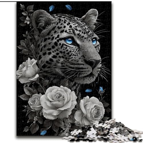 Puzzle 1000 Teile für Erwachsene, Leoparden-Puzzle, 50x75cm, anspruchsvolles Denkspiel für Teenager, unterhaltsames interaktives Spiel für die ganze Familie von ZKYUBEK