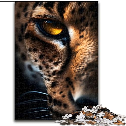 Puzzle 1000 Teile für Erwachsene, Markantes Gepardenauge-Makro, Holzpuzzle, Größe 50x75cm, für Reiseliebhaber und Paare, anspruchsvolles Spielzeug von ZKYUBEK