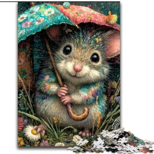 Puzzle 1000 Teile für Erwachsene, Maus mit Regenschirm, Holzpuzzle, 26x38cm, Denksportspiel für Teenager Puzzle 1000 Teile für Erwachsene, Maus mit Regenschirm, Holzpuzzle, 26x38cm, Denksportspiel für Teenager von ZKYUBEK