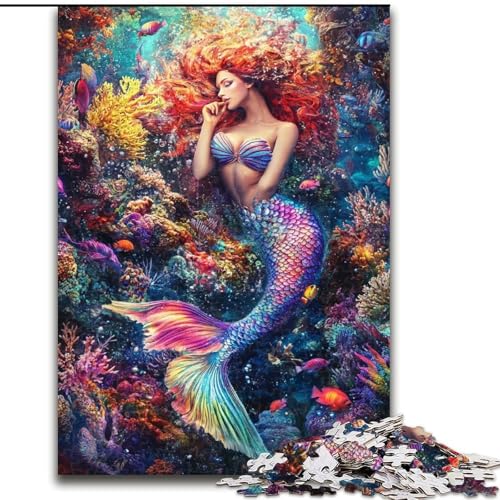 Puzzle 1000 Teile für Erwachsene, Meerjungfrau, Unmögliches Puzzle für Erwachsene, 50x75cm, Geburtstagsgeschenkidee, herausforderndes Denkspiel von ZKYUBEK