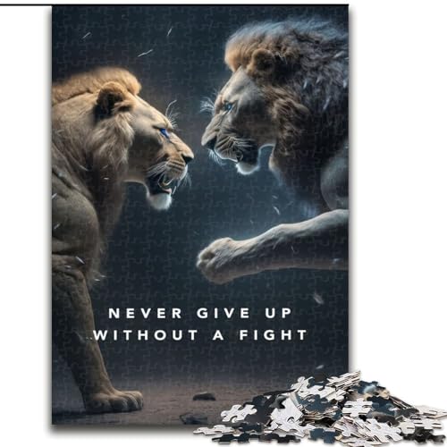 Puzzle 1000 Teile für Erwachsene, Motivation Niemals aufgeben, Holzpuzzle, Größe 50x75cm, für Reiseliebhaber und Paare, anspruchsvolles Spielzeug von ZKYUBEK