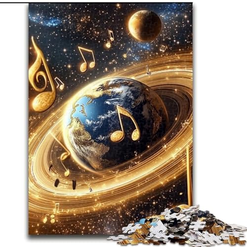 Puzzle 1000 Teile für Erwachsene, Musik, Galaxie, Erde, Puzzles für Erwachsene, 50x75cm, Geburtstagsgeschenkidee, anspruchsvolles Denkspiel von ZKYUBEK