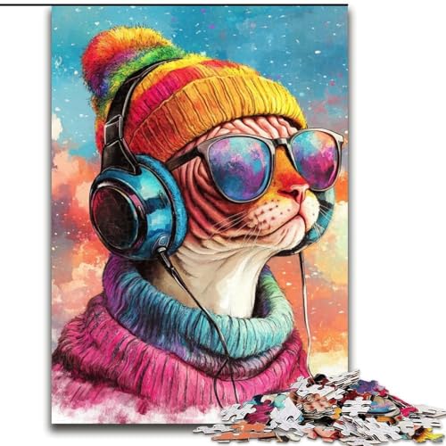 Puzzle 1000 Teile für Erwachsene, Musik-Katzen-Puzzle für Erwachsene, Geburtstage, Feiertage, Weltraum-Party-Dekorationen, 50x75cm Puzzle 1000 Teile für Erwachsene, Musik-Katzen-Puzzle für Erwachsene, Geburtstage, Feiertage, Weltraum-Party-Dekorationen, 50x75cm von ZKYUBEK