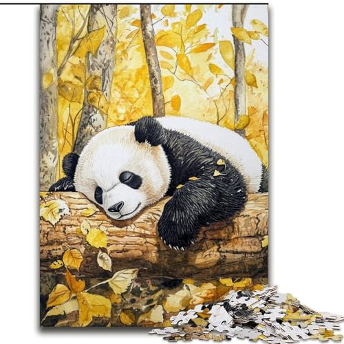 Puzzle 1000 Teile für Erwachsene, Panda schläft im Herbst, Holzpuzzle 26x38cm, für Reiseliebhaber und Paare, anspruchsvolles Spielzeug Puzzle 1000 Teile für Erwachsene, Panda schläft im Herbst, Holzpuzzle 26x38cm, für Reiseliebhaber und Paare, anspruchsvolles Spielzeug von ZKYUBEK