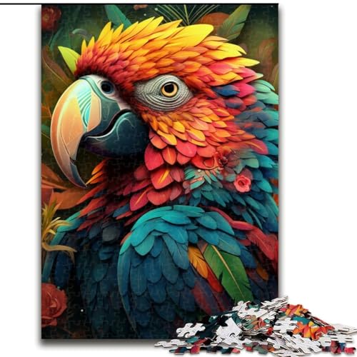 Puzzle 1000 Teile für Erwachsene, Papagei, Holzpuzzle, Größe 50x75cm, Denksportspiel für Teenager von ZKYUBEK