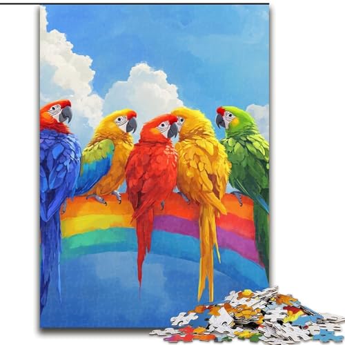 Puzzle 1000 Teile für Erwachsene, Papagei auf dem Regenbogen, Puzzle für Erwachsene 1000 Teile, spannende Aktivität für den Familienspielabend, 50x75cm von ZKYUBEK