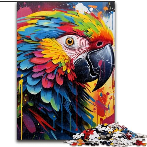 Puzzle 1000 Teile für Erwachsene, Papageien-Graffiti, Holzpuzzle, Größe 50x75cm, Denksportspiel für Teenager von ZKYUBEK