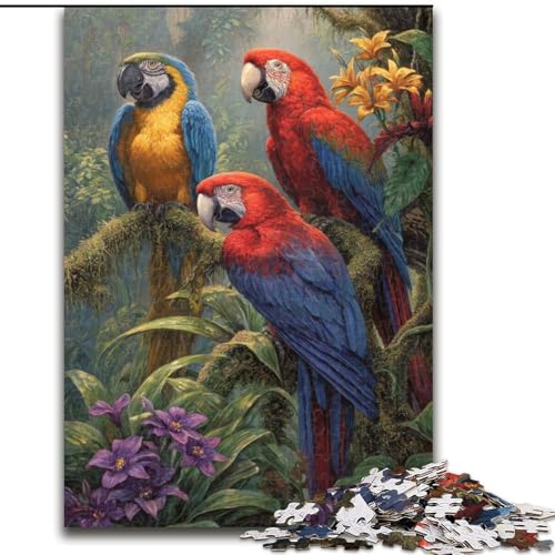 Puzzle 1000 Teile für Erwachsene, Papageien- und Hänflings-Puzzle, 50x75cm, für Feiertage, Geburtstage und Familienspieleabende von ZKYUBEK