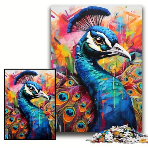 Puzzle 1000 Teile für Erwachsene, Pfauen-Graffiti, Holzpuzzle für Erwachsene, 50x75cm, Spaß für den Familienspielabend, dekoratives Kunstwerk zum Selbermachen Puzzle 1000 Teile für Erwachsene, Pfauen-Graffiti, Holzpuzzle für Erwachsene, 50x75cm, Spaß für den Familienspielabend, dekoratives Kunstwerk zum Selbermachen von ZKYUBEK