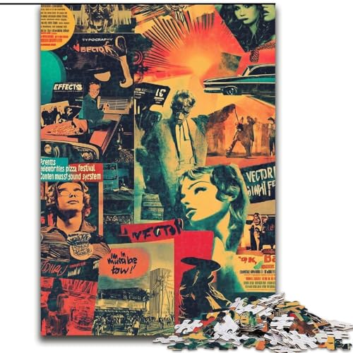 Puzzle 1000 Teile für Erwachsene, Poster-Collage, Holzpuzzle, 50x75cm, perfekt für Halloween, Weihnachten, Geburtstagsgeschenk von ZKYUBEK
