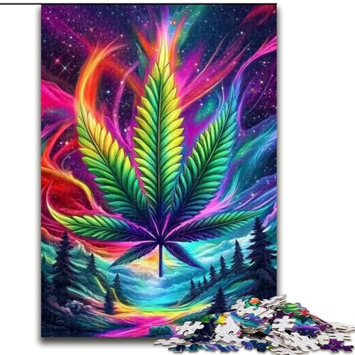 Puzzle 1000 Teile für Erwachsene, Psychedelische Bunte Blätter, Holzpuzzle, 26x38cm, Teenager, Paare und Freunde zum Geburtstag, zu Weihnachten Puzzle 1000 Teile für Erwachsene, Psychedelische Bunte Blätter, Holzpuzzle, 26x38cm, Teenager, Paare und Freunde zum Geburtstag, zu Weihnachten von ZKYUBEK
