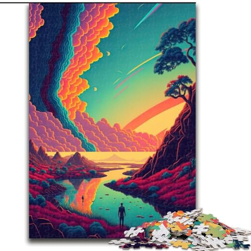 Puzzle 1000 Teile für Erwachsene, Psychedelische Natur, Holzpuzzle, Größe 50x75cm, für Reiseliebhaber und Paare, anspruchsvolles Spielzeug Puzzle 1000 Teile für Erwachsene, Psychedelische Natur, Holzpuzzle, Größe 50x75cm, für Reiseliebhaber und Paare, anspruchsvolles Spielzeug von ZKYUBEK