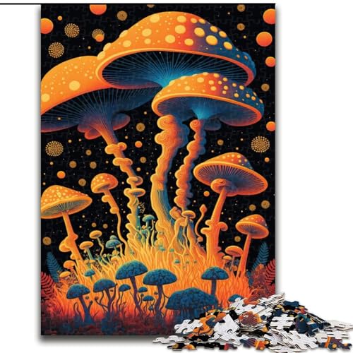 Puzzle 1000 Teile für Erwachsene, Psychedelische Pilzwälder, Holzpuzzle, Größe 50x75cm, Herausforderndes Denkspiel für Teenager, Familienspaß, interaktives Spiel von ZKYUBEK