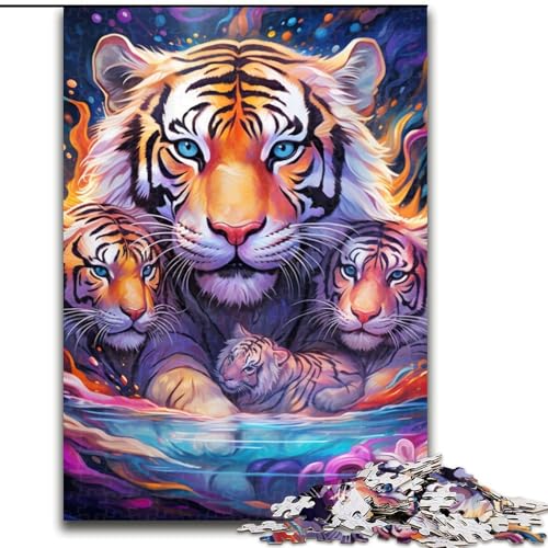 Puzzle 1000 Teile für Erwachsene, Psychedelischer Tiertiger, Papppuzzle, Größe 26x38cm, Anspruchsvolles Denkspiel für Teenager, Familienspaß, interaktives Spiel Puzzle 1000 Teile für Erwachsene, Psychedelischer Tiertiger, Papppuzzle, Größe 26x38cm, Anspruchsvolles Denkspiel für Teenager, Familienspaß, interaktives Spiel von ZKYUBEK