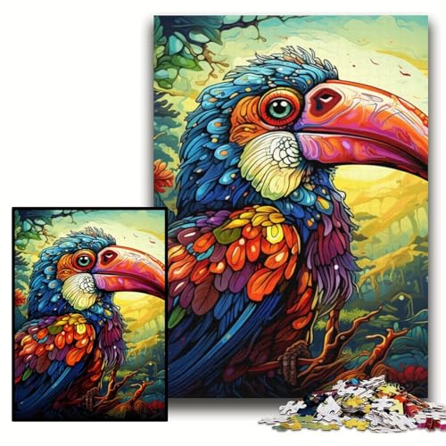 Puzzle 1000 Teile für Erwachsene, Psychedelischer Vogel, Holzpuzzle, 50x75cm, perfekt als Geburtstags-, Weihnachts Puzzle 1000 Teile für Erwachsene, Psychedelischer Vogel, Holzpuzzle, 50x75cm, perfekt als Geburtstags-, Weihnachts von ZKYUBEK