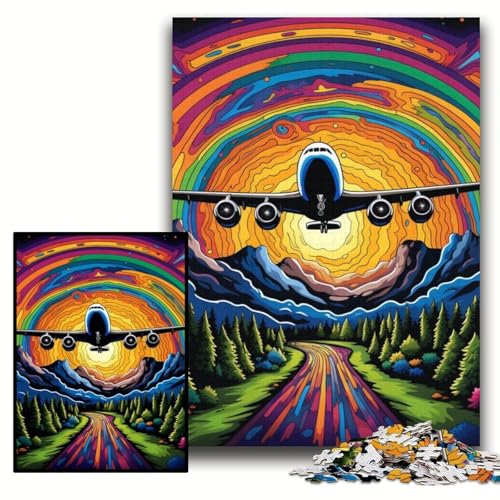 Puzzle 1000 Teile für Erwachsene, Psychedelisches Flugzeug, Holzpuzzle, 50x75cm, perfekt als Geburtstags-, Weihnachts Puzzle 1000 Teile für Erwachsene, Psychedelisches Flugzeug, Holzpuzzle, 50x75cm, perfekt als Geburtstags-, Weihnachts von ZKYUBEK