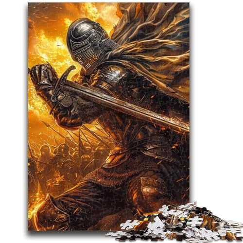 Puzzle 1000 Teile für Erwachsene, Ritter in Flammen, Elefantenspielzeug, Denkspiel, Geburtstagsgeschenk, Geschenke, Wandkunst für Kinder ab 14 Jahren, 26x38cm von ZKYUBEK