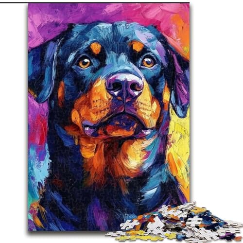 Puzzle 1000 Teile für Erwachsene, Rottweiler-Holzpuzzle, 26x38cm, perfekt für Halloween, Weihnachten, Geburtstagsgeschenk Puzzle 1000 Teile für Erwachsene, Rottweiler-Holzpuzzle, 26x38cm, perfekt für Halloween, Weihnachten, Geburtstagsgeschenk von ZKYUBEK