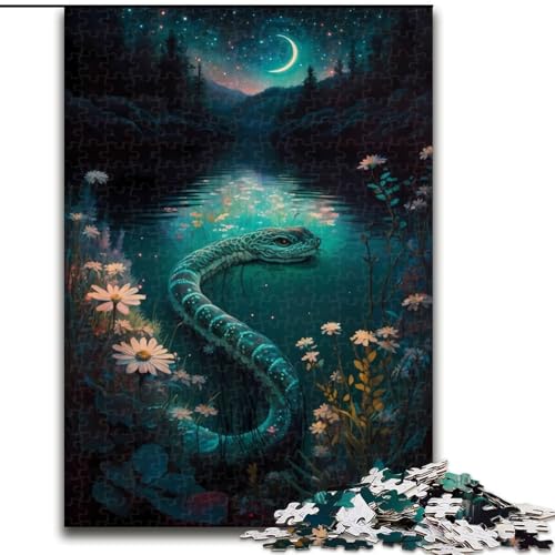 Puzzle 1000 Teile für Erwachsene, Schlangenfabel, Holzpuzzle, Größe 50x75cm, für Reiseliebhaber und Paare, anspruchsvolles Spielzeug von ZKYUBEK