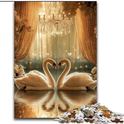 Puzzle 1000 Teile für Erwachsene, Schwanenpaar-Puzzle, 26x38cm, anspruchsvolles Denkspiel für Teenager, unterhaltsames interaktives Spiel für die ganze Familie Puzzle 1000 Teile für Erwachsene, Schwanenpaar-Puzzle, 26x38cm, anspruchsvolles Denkspiel für Teenager, unterhaltsames interaktives Spiel für die ganze Familie von ZKYUBEK