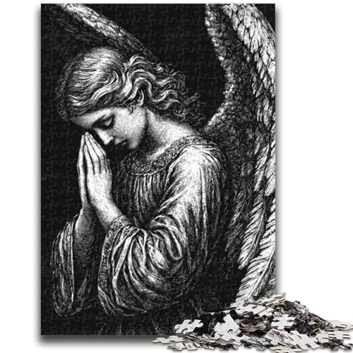 Puzzle 1000 Teile für Erwachsene, Schwarz-Weiß-Engel, Elefantenspielzeug, Denkspiel, Geburtstagsgeschenk, Geschenke, Wandkunst für Kinder ab 14 Jahren, 26x38cm von ZKYUBEK