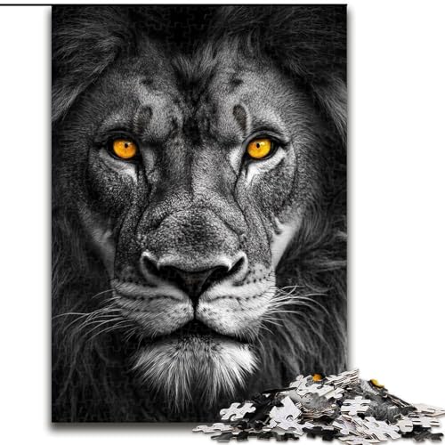 Puzzle 1000 Teile für Erwachsene, Schwarz-Weiß-Löwe, Holzpuzzle 26x38cm, für Reiseliebhaber und Paare, anspruchsvolles Spielzeug Puzzle 1000 Teile für Erwachsene, Schwarz-Weiß-Löwe, Holzpuzzle 26x38cm, für Reiseliebhaber und Paare, anspruchsvolles Spielzeug von ZKYUBEK