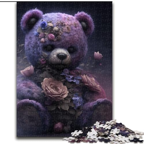 Puzzle 1000 Teile für Erwachsene, Sinister Teddy, Holzpuzzle, Größe 50x75cm, für Reiseliebhaber und Paare, anspruchsvolles Spielzeug von ZKYUBEK