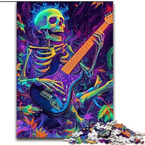 Puzzle 1000 Teile für Erwachsene, Skelett spielt Gitarre, 1000 Teile, Puzzle-Geschenke, interaktives Familienspiel, geeignet für Kinder ab 14 Jahren, 50x75cm Puzzle 1000 Teile für Erwachsene, Skelett spielt Gitarre, 1000 Teile, Puzzle-Geschenke, interaktives Familienspiel, geeignet für Kinder ab 14 Jahren, 50x75cm von ZKYUBEK