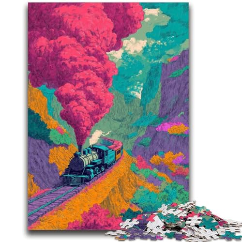 Puzzle 1000 Teile für Erwachsene, Smog Train, Spielzeug, Lernspiele, Stressabbau, Stärkung der Liebe zwischen Paaren, 50x75cm von ZKYUBEK