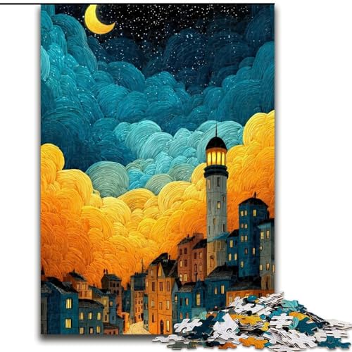 Puzzle 1000 Teile für Erwachsene, Stadt bei Nacht, Holzpuzzle 26x38cm, für Reiseliebhaber und Paare, anspruchsvolles Spielzeug Puzzle 1000 Teile für Erwachsene, Stadt bei Nacht, Holzpuzzle 26x38cm, für Reiseliebhaber und Paare, anspruchsvolles Spielzeug von ZKYUBEK