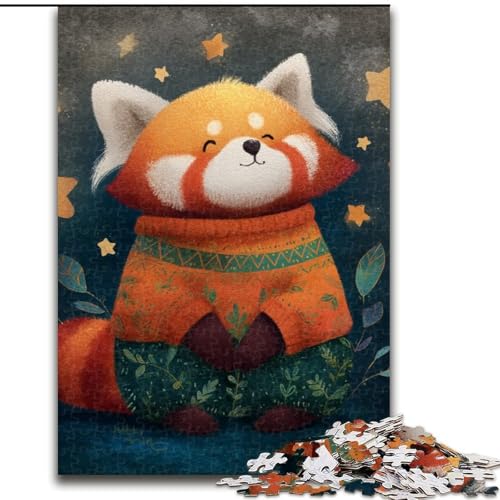 Puzzle 1000 Teile für Erwachsene, Stern-Roter Panda, 50x75cm, anspruchsvolles Denkspiel für Teenager, interaktives Spiel für die ganze Familie von ZKYUBEK