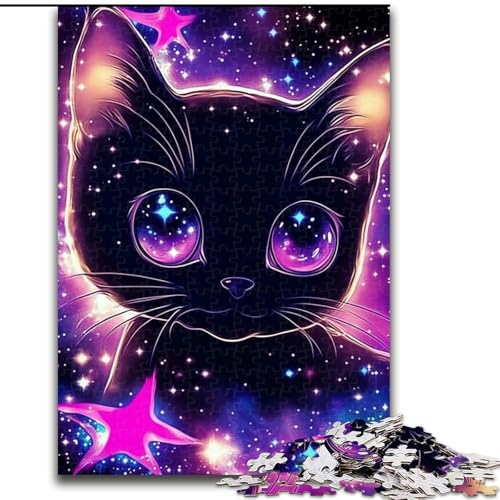 Puzzle 1000 Teile für Erwachsene, Stern-Schwarze-Katze, Holzpuzzle, 26x38cm, Teenager, Paare und Freunde zum Geburtstag, zu Weihnachten Puzzle 1000 Teile für Erwachsene, Stern-Schwarze-Katze, Holzpuzzle, 26x38cm, Teenager, Paare und Freunde zum Geburtstag, zu Weihnachten von ZKYUBEK
