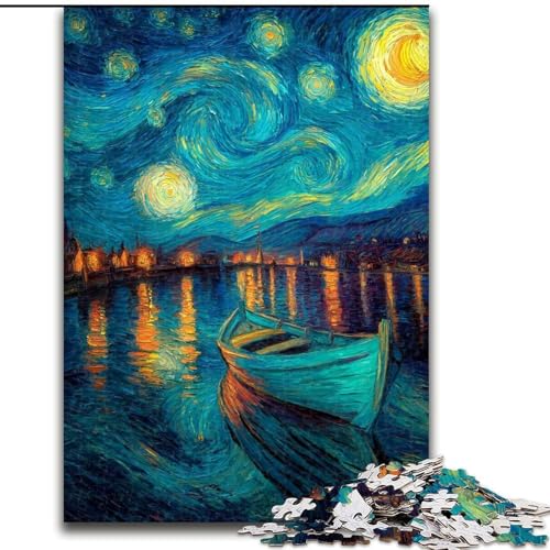 Puzzle 1000 Teile für Erwachsene, Sternenhimmel-Boot, Holzpuzzle, 26x38cm, perfekt für Halloween, Weihnachten, Geburtstagsgeschenk Puzzle 1000 Teile für Erwachsene, Sternenhimmel-Boot, Holzpuzzle, 26x38cm, perfekt für Halloween, Weihnachten, Geburtstagsgeschenk von ZKYUBEK