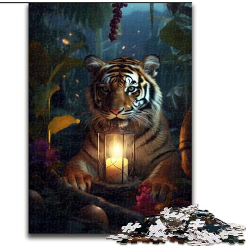 Puzzle 1000 Teile für Erwachsene, Tigerjunges, magische Lampe, Kartonpuzzle, Größe 26x38cm, für Reiseliebhaber und Paare, anspruchsvolles Spielzeug von ZKYUBEK