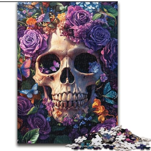 Puzzle 1000 Teile für Erwachsene, Totenkopf und Blumen, Holzpuzzle, 26x38cm, perfekt für Halloween, Weihnachten, Geburtstagsgeschenk Puzzle 1000 Teile für Erwachsene, Totenkopf und Blumen, Holzpuzzle, 26x38cm, perfekt für Halloween, Weihnachten, Geburtstagsgeschenk von ZKYUBEK