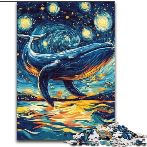 Puzzle 1000 Teile für Erwachsene, Wale am Nachthimmel, Unmögliches Puzzle für Erwachsene, 26x38cm, farbenfrohe Heimdekoration und interaktives Familienspiel Puzzle 1000 Teile für Erwachsene, Wale am Nachthimmel, Unmögliches Puzzle für Erwachsene, 26x38cm, farbenfrohe Heimdekoration und interaktives Familienspiel von ZKYUBEK