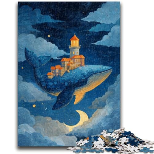Puzzle 1000 Teile für Erwachsene, Wale in den Wolken, Elefantenspielzeug, Denkspiel, Geburtstagsgeschenk, Geschenke, Wandkunst für Kinder ab 14 Jahren, 26x38cm von ZKYUBEK