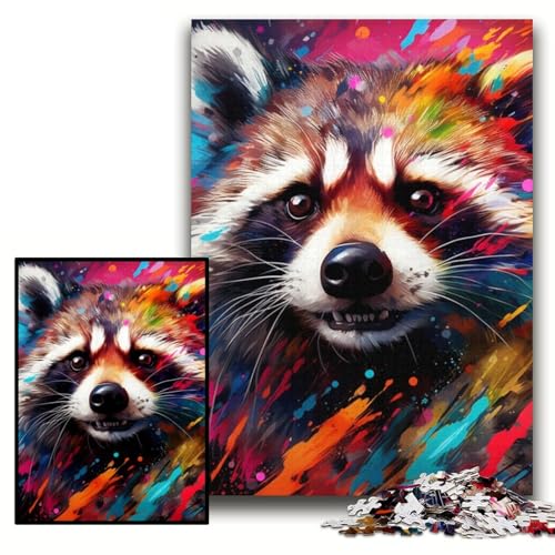 Puzzle 1000 Teile für Erwachsene, Waschbär-Puzzle für Erwachsene, 26x38cm, Weihnachten, Halloween, Ostern, Neujahr Puzzle 1000 Teile für Erwachsene, Waschbär-Puzzle für Erwachsene, 26x38cm, Weihnachten, Halloween, Ostern, Neujahr von ZKYUBEK