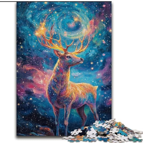 Puzzle 1000 Teile für Erwachsene, Weltraumhirsch, Holzpuzzle, 50x75cm, perfekt für Halloween, Weihnachten, Geburtstagsgeschenk Puzzle 1000 Teile für Erwachsene, Weltraumhirsch, Holzpuzzle, 50x75cm, perfekt für Halloween, Weihnachten, Geburtstagsgeschenk von ZKYUBEK