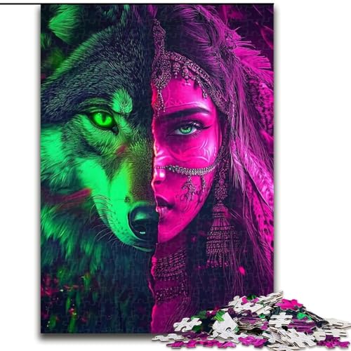 Puzzle 1000 Teile für Erwachsene, Wolfsmädchen-Puzzle aus Pappe für Erwachsene, 26x38cm, Spaß für Aktivitäten zu Hause, Geburtstagsgeschenk, Reisegeschenk Puzzle 1000 Teile für Erwachsene, Wolfsmädchen-Puzzle aus Pappe für Erwachsene, 26x38cm, Spaß für Aktivitäten zu Hause, Geburtstagsgeschenk, Reisegeschenk von ZKYUBEK