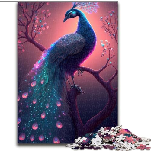 Puzzle 1000 Teile für Erwachsene, Wunderschönes leuchtendes Pfauen-Puzzle, Größe 26x38cm, Interaktives Familienspiel, Denksportaufgabe, Lernspielzeug Puzzle 1000 Teile für Erwachsene, Wunderschönes leuchtendes Pfauen-Puzzle, Größe 26x38cm, Interaktives Familienspiel, Denksportaufgabe, Lernspielzeug von ZKYUBEK