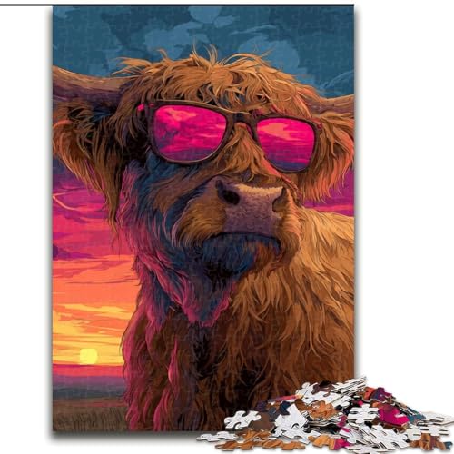 Puzzle 1000 Teile für Erwachsene, Yak mit Brille, Holzpuzzle, 26x38cm, perfekt für Halloween, Weihnachten, Geburtstagsgeschenk Puzzle 1000 Teile für Erwachsene, Yak mit Brille, Holzpuzzle, 26x38cm, perfekt für Halloween, Weihnachten, Geburtstagsgeschenk von ZKYUBEK