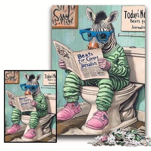 Puzzle 1000 Teile für Erwachsene, Zebra Go Toilet, anspruchsvolle Puzzles, 50x75cm, perfekt für Teenager und zur Heimdekoration Puzzle 1000 Teile für Erwachsene, Zebra Go Toilet, anspruchsvolle Puzzles, 50x75cm, perfekt für Teenager und zur Heimdekoration von ZKYUBEK
