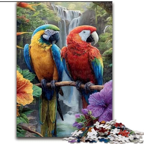 Puzzle 1000 Teile für Erwachsene, Zwei Papageien, 1000-teiliges Puzzle für Erwachsene, entspannende Unterhaltung, Heimdekoration, 50x75cm von ZKYUBEK