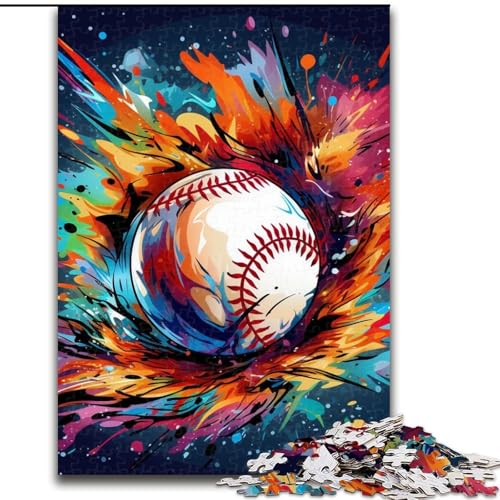 Puzzle 1000 Teile für Erwachsene, buntes Baseball-Puzzle aus Pappe, Größe 26x38cm, anspruchsvolles Denkspiel – entspannendes Spielzeug für Teenager von ZKYUBEK